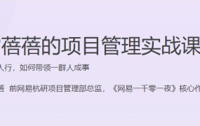 雷蓓蓓的项目管理实战课