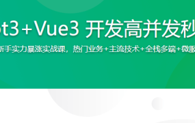 SpringBoot3+Vue3 开发高并发秒杀抢购系统