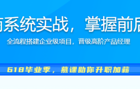 产品经理电商系统实战，掌握前后端设计精髓