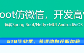 Netty+Spring Boot仿微信，开发高性能后台及客户端